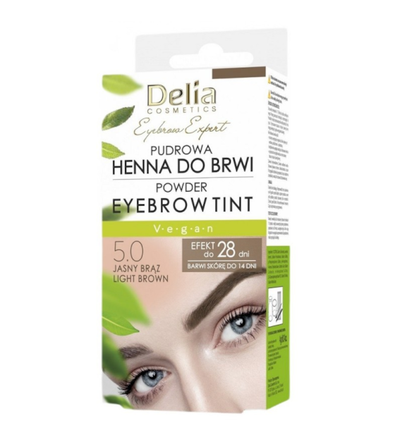 Delia Pudrowa henna do brwi 5.0 Jasny Brąz 4g