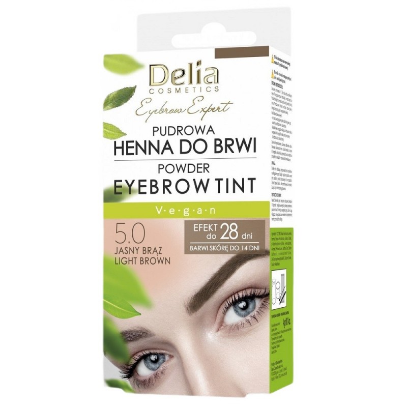 Delia Pudrowa henna do brwi 5.0 Jasny Brąz 4g