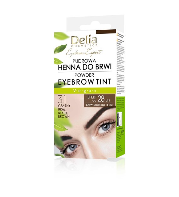 Delia henna pudrowa do brwi 3.1 czarny brąz 4g