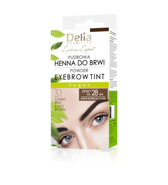 Delia henna pudrowa do brwi 3.1 czarny brąz 4g