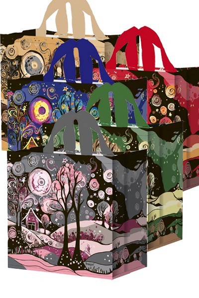 FRASPO Torba z PP ESY-FLORESY Magiczna Kraina Mix 5 kolorów 35x20x35 24l (po 25 sztuk)