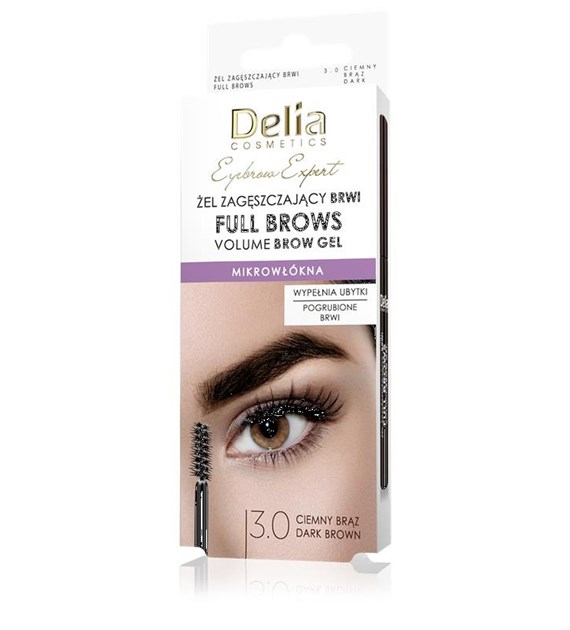 DELIA EYEBROW EXPERT ŻEL ZAGĘSZCZAJĄCY BRWI 3.0 CIEMNY BRĄZ