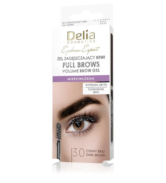 DELIA EYEBROW EXPERT ŻEL ZAGĘSZCZAJĄCY BRWI 3.0 CIEMNY BRĄZ