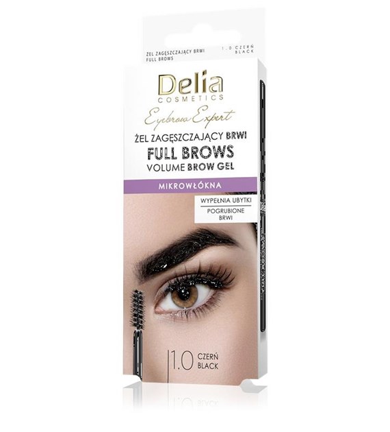 DELIA EYEBROW EXPERT ŻEL ZAGĘSZCZAJĄCY BRWI 1.0 CZERŃ
