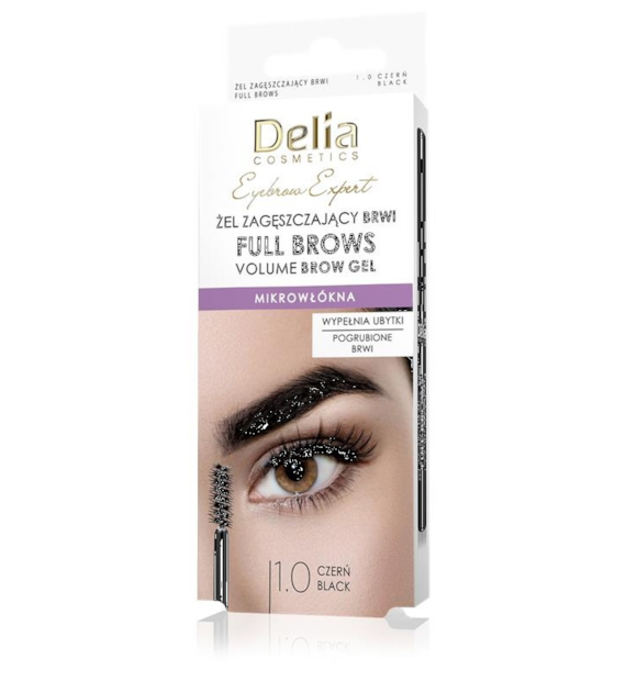 DELIA EYEBROW EXPERT ŻEL ZAGĘSZCZAJĄCY BRWI 1.0 CZERŃ