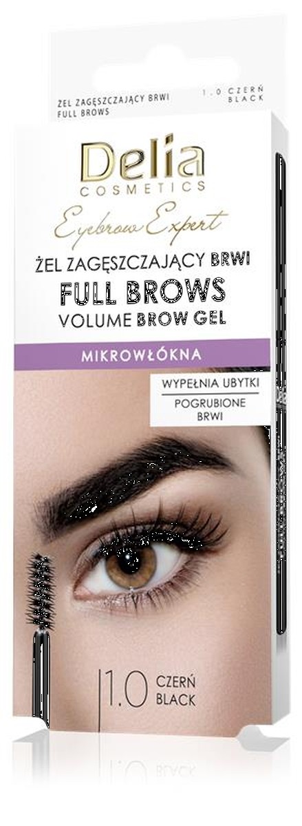 DELIA EYEBROW EXPERT ŻEL ZAGĘSZCZAJĄCY BRWI 1.0 CZERŃ