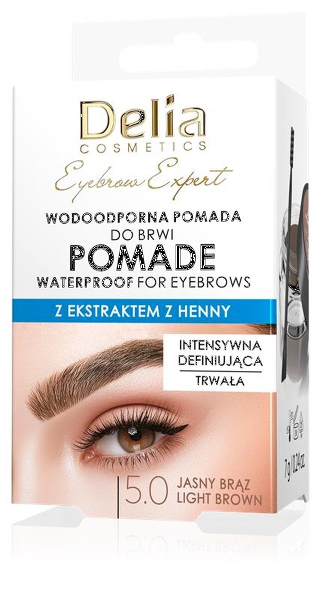 DELIA EYEBROW EXPERT POMADA DO BRWI WODOODPORNA 5.0 JASNY BRĄZ