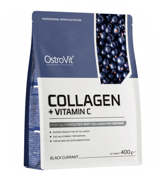 OstroVit Kolagen + Witamina C 400 g czarna porzeczka