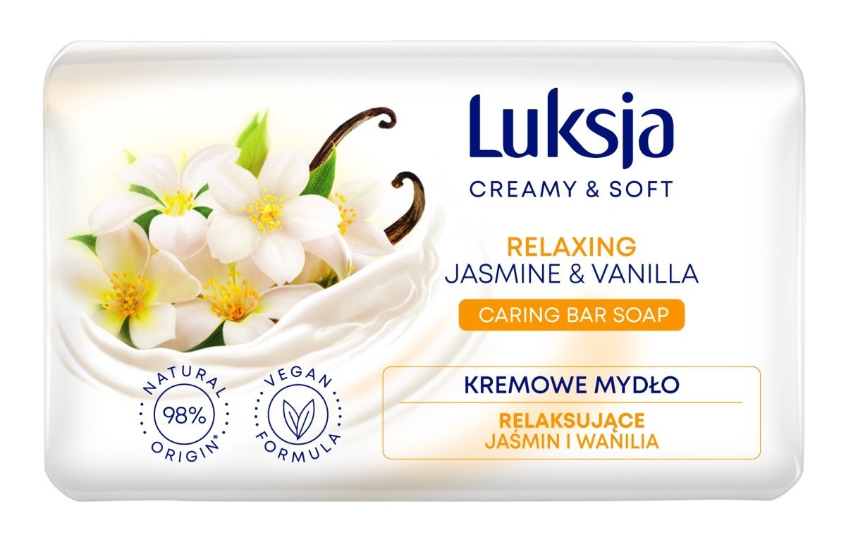 LUKSJA - MYDŁO W KOSTCE 90G CREAMY&SOFT JAŚMIN I WANILIA