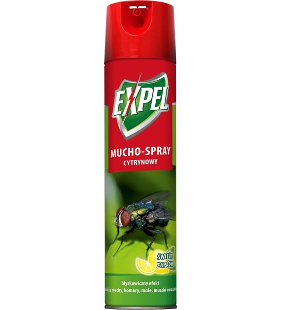 EXPEL MUCHO-SPRAY 400ML CYTRYNOWY ZWALCZA MUCHY,KOMARY,MOLE,MUSZKI OWOCÓWKI