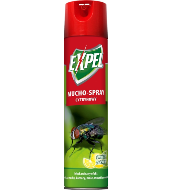 EXPEL MUCHO-SPRAY 400ML CYTRYNOWY ZWALCZA MUCHY,KOMARY,MOLE,MUSZKI OWOCÓWKI