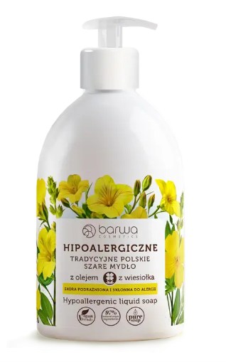 BARWA Hipoalergiczna Wiesiołek Szare mydło w płynie do skóry delikatnej 500 ml*