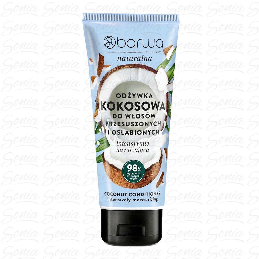 BARWA Naturalna Odżywka intensywnie nawilżająca do włosów Kokosowa 200 ml