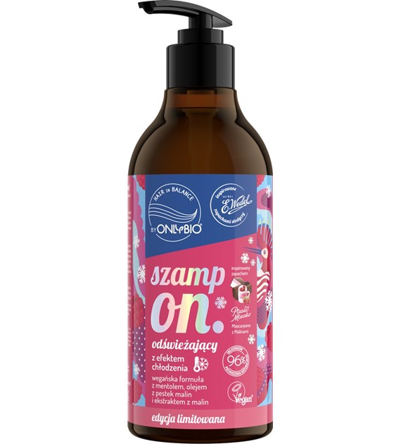 OnlyBio Hair in balance by OnlyBio x Wedel Szampon odświeżający inspirowany zapachem Ptasie Mleczko Mascarpone z Malinami 400 ml   -  SUPER CENA - KOŃCÓWKA SERII U PRODUCENTA