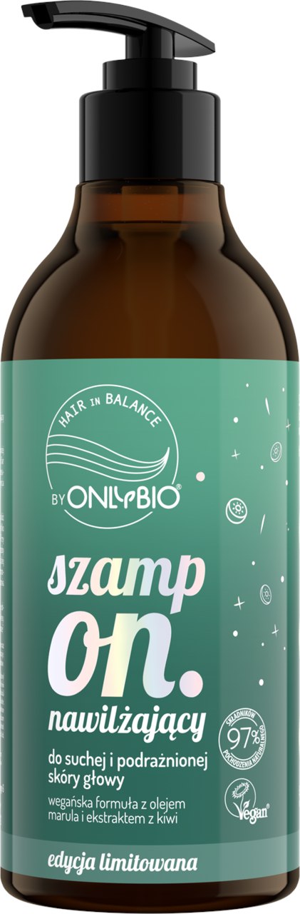 ONLYBIO KIWI - Hair in balance by OnlyBio Szampon nawilżający Kiwi 400 ml
