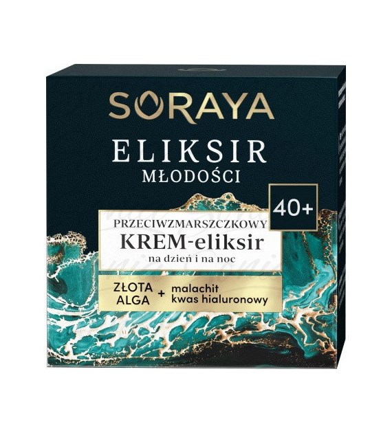 SORAYA ELIKSIR MŁODOŚCI malachit,kwas hialuronowy 40+ dzień, noc.