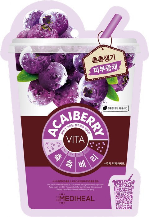 MEDIHEAL - Vita Acaiberry Mask maska energetyzująco- tonizująca z jagodami acai, 20ml