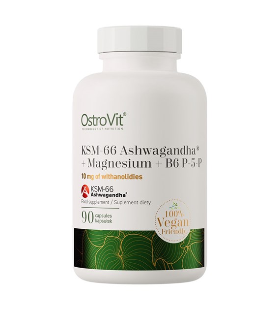 OstroVit KSM-66 Ashwagandha® + Magnez + B6 P-5-P VEGE 90 kapsułek