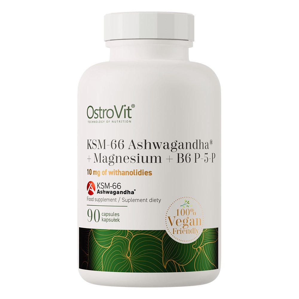 OstroVit KSM-66 Ashwagandha® + Magnez + B6 P-5-P VEGE 90 kapsułek