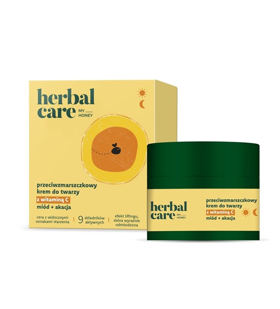 Herbal Care my honey Przeciwzmarszczkowy krem do twarzy z witaminą C: miód + akacja, 50 ml