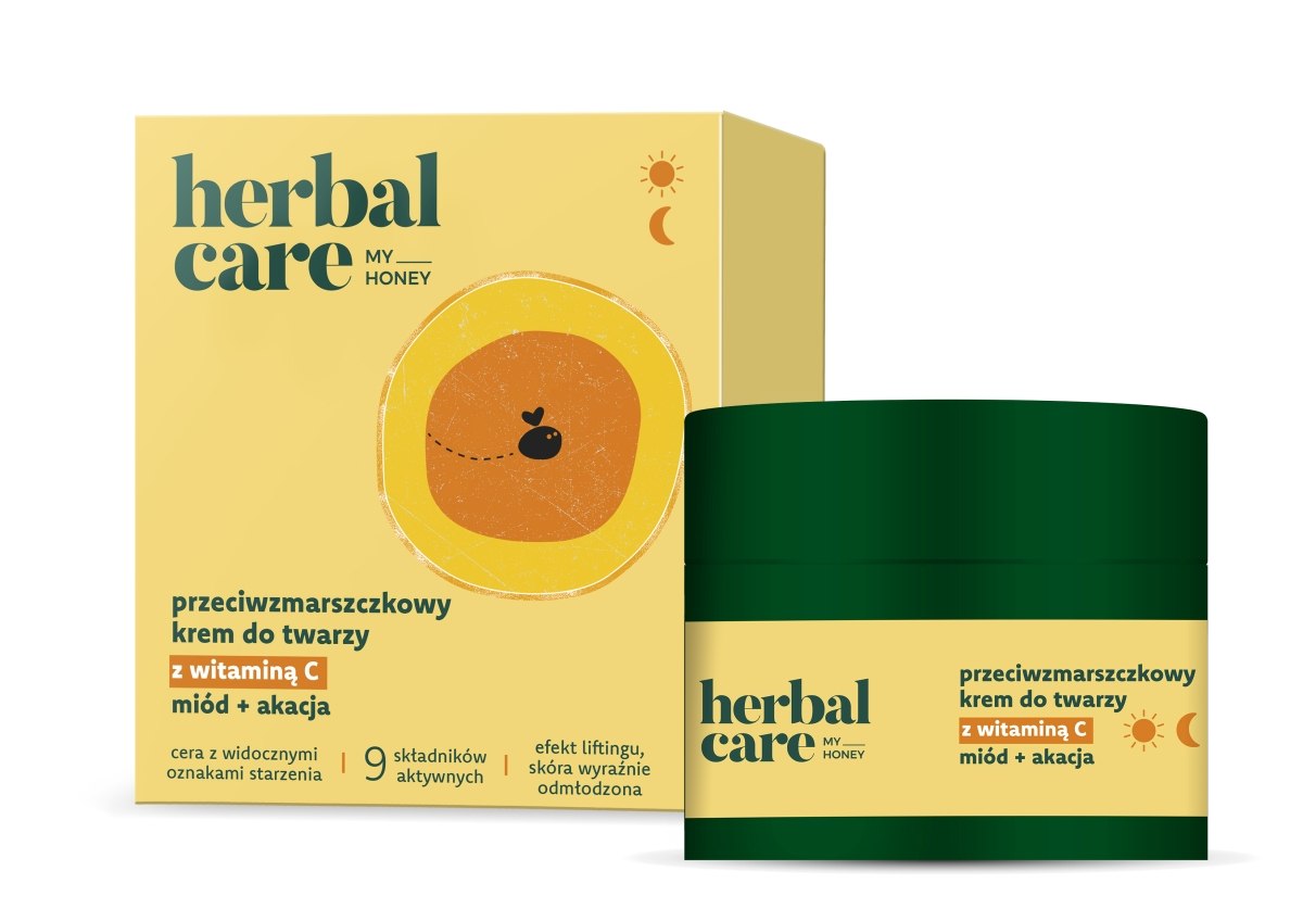 Herbal Care my honey Przeciwzmarszczkowy krem do twarzy z witaminą C: miód + akacja, 50 ml