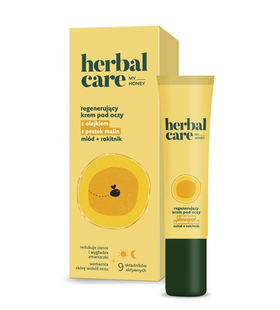 Herbal Care my honey Regenerujący krem pod oczy z olejkiem z pestek malin: miód + rokitnik, 15 ml