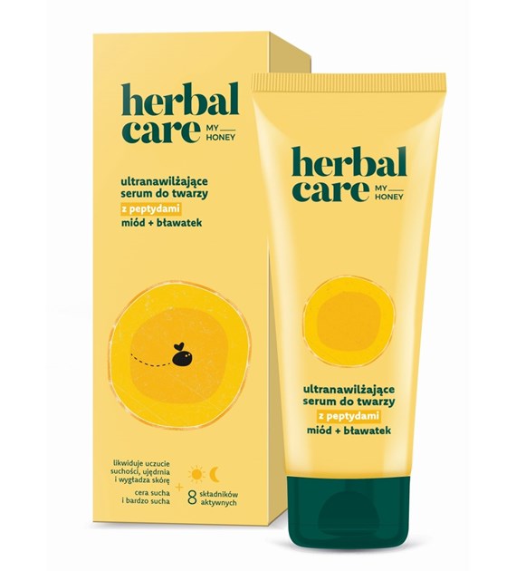 Herbal Care my honey Ultranawilżające serum do twarzy z peptydami: miód + bławatek, 50 ml