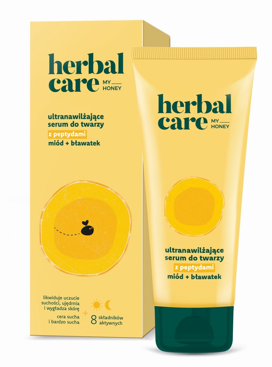 Herbal Care my honey Ultranawilżające serum do twarzy z peptydami: miód + bławatek, 50 ml