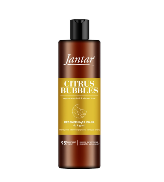 Jantar Citrus Bubbles | Regenerująca piana do kąpieli z esencją bursztynową i ekstraktem z cytrusów, 400 ml