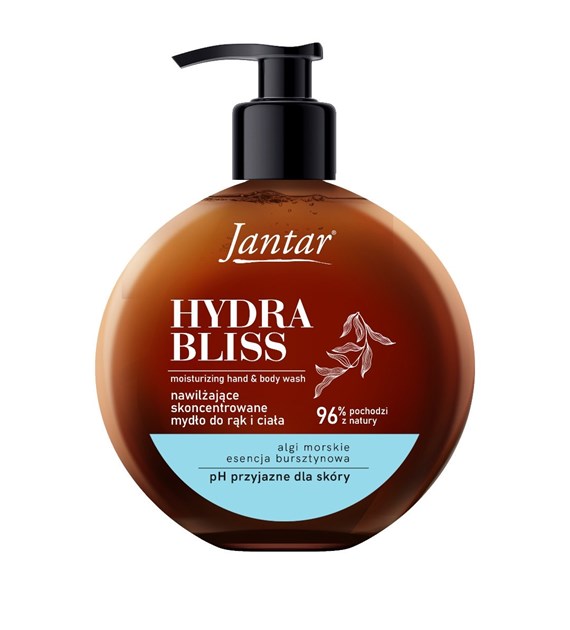 Jantar Hydra Bliss Nawilżające mydło do rąk i ciała z esencją bursztynową i algami, 400 ml