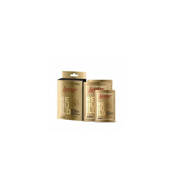 Jantar Kuracja na gorąco z esencją bursztynową do włosów suchych i łamliwych, 20 ml + 20 ml + 10 ml