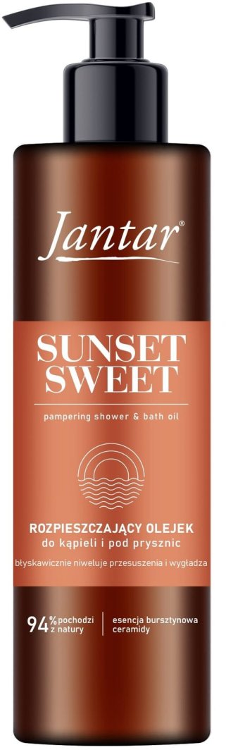 Jantar SUNSET SWEET | Rozpieszczający olejek pod prysznic i do kąpieli z esencją bursztynową i ceramidami, 400 ml