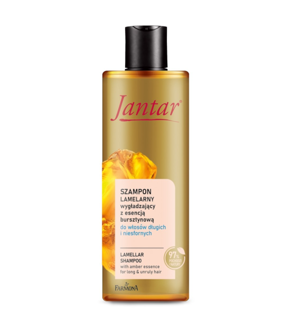 Jantar Szampon lamelarny wygładzający z esencją bursztynową do włosów długich i niesfornych, 300 ml