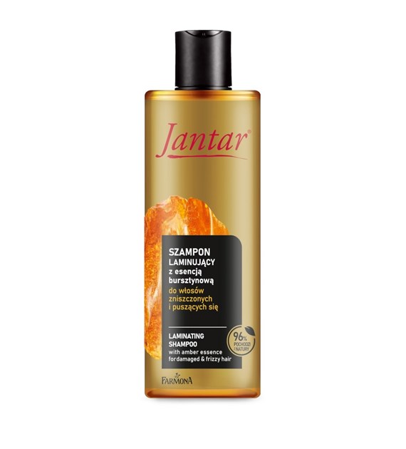 Jantar Szampon laminujący do włosów zniszczonych i puszących się z esencją bursztynową, proteinami i ceramidami, 300 ml