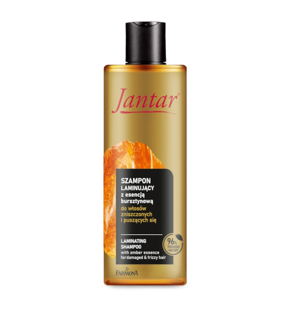 Jantar Szampon laminujący do włosów zniszczonych i puszących się z esencją bursztynową, proteinami i ceramidami, 300 ml