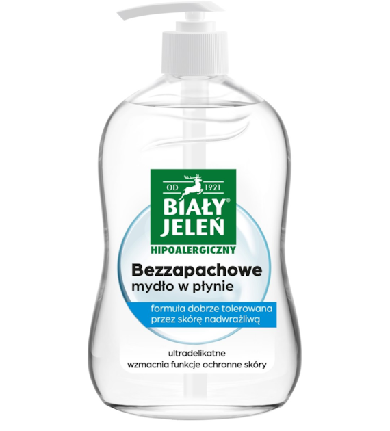 Mydło w płynie bezzapachowe hipoalergiczny BIAŁY JELEŃ  500 ml