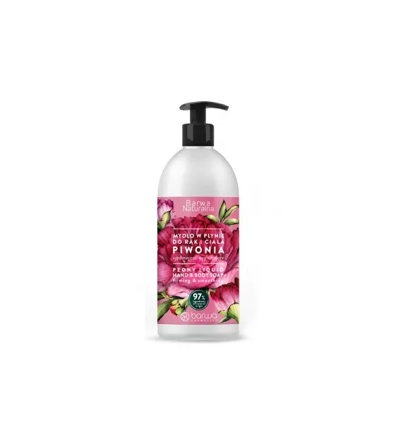 BARWA Naturalna Mydło w płynie ujędrniająco wygładzające - Piwonia 500ml