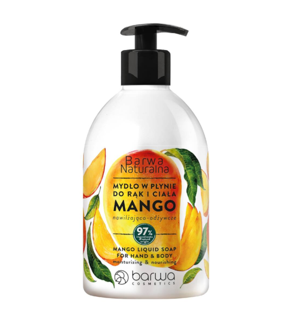 BARWA Naturalna Mydło w płynie do rąk i ciała nawilżająco-odżywcze Mango 500 ml