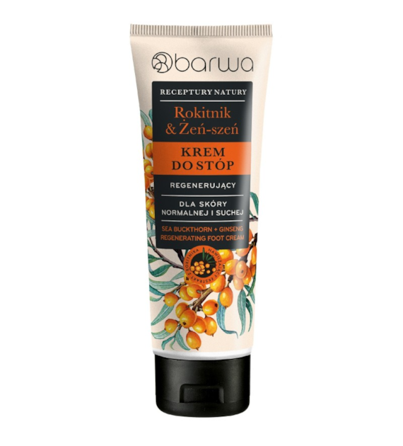 BARWA Receptury Natury Krem do stóp regenerujący - Rokitnik & Żeń-Szeń 100 ml