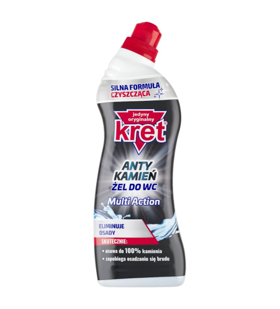 KRET  ŻEL DO WC 750G MULTI ACTION USUWA 99.9% BAKTERII,LIKWIDUJE KAMIEŃ