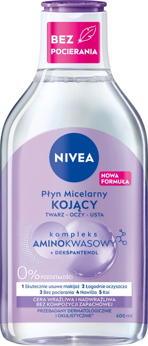 NIVEA FACE CLEAN Pielęgnujący płyn micelarny do cery wrażliwej i nadwrażliwej 400 ml