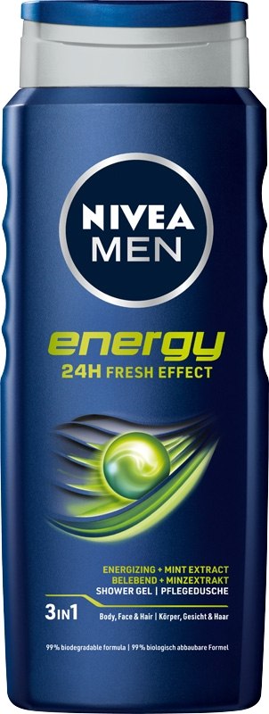NIVEA SHOWER MALE Żel pod prysznic Energy 500 ml