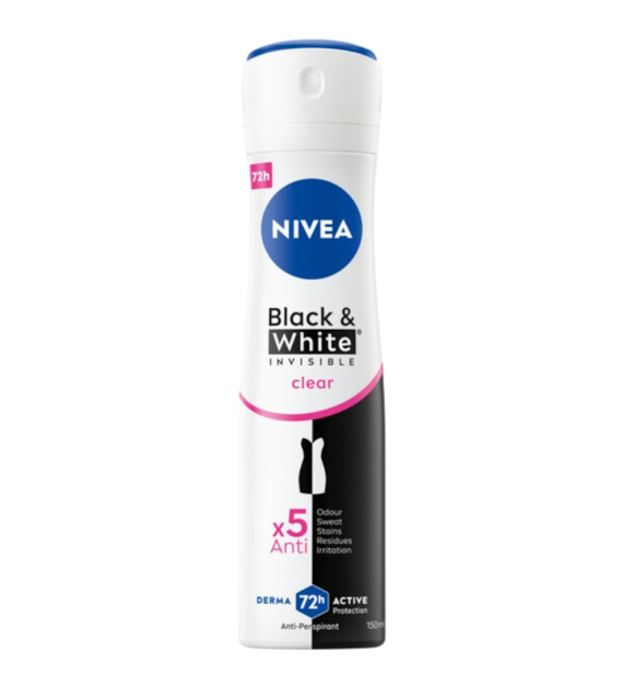 NIVEA DEO SPRAY Antyperspirant Black&White Invisible clear spray 150 ml