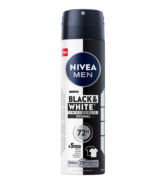 NIVEA DEO SPRAY Antyperspirant Black&White Invisible Fresh spray 150 ml