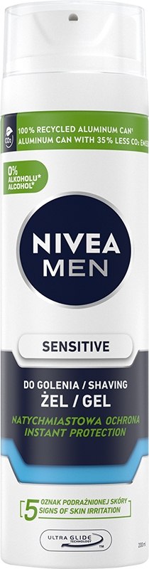 NIVEA FOR MEN Żel do golenia łagodzący Sensitive 200 ml