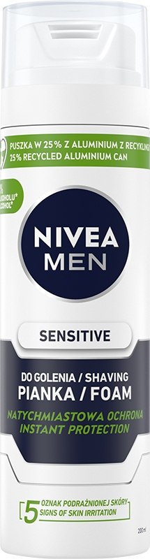 NIVEA FOR MEN Pianka do golenia łagodząca Sensitive 200 ml