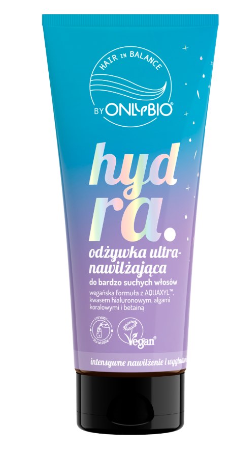 ONLYBIO  Hair in Balance, HYDRA, Odżywka ultranawilżająca do bardzo suchych włosów, 200 ml