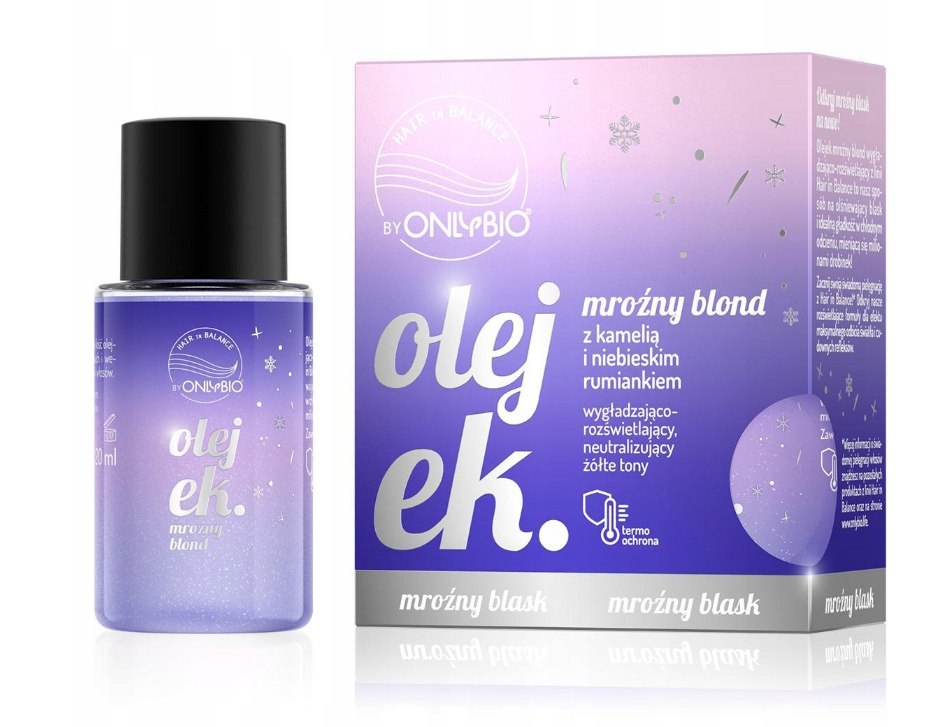 ONLYBIO  Hair in Balance Olejek do włosów, mroźny, do chłodnych blondów, 20 ml