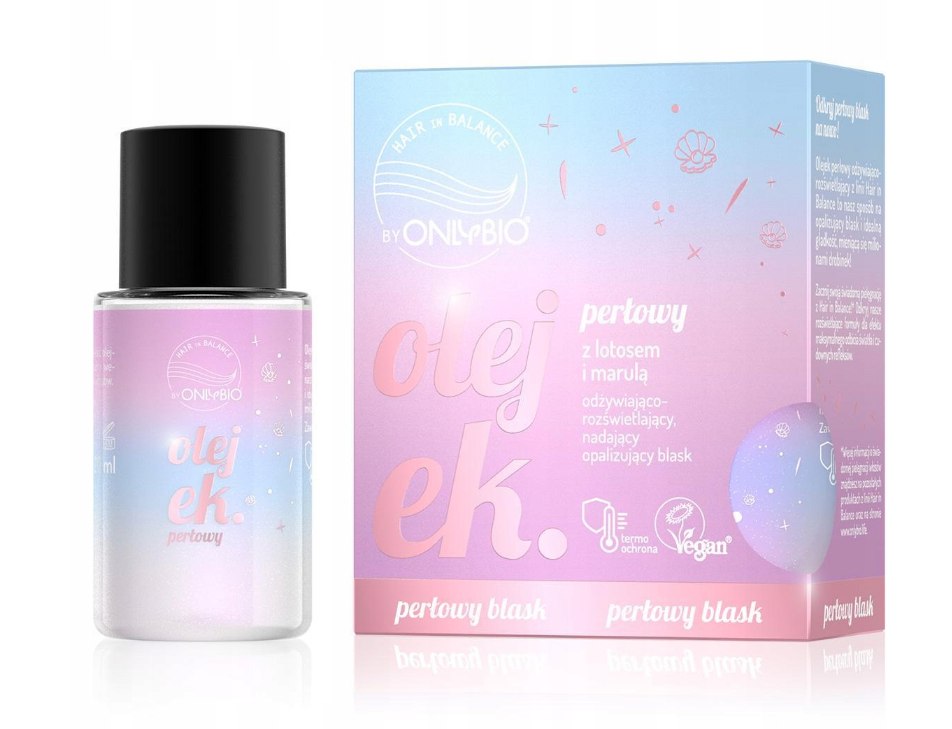 ONLYBIO  Hair in Balance olejek do włosów, perłowy, z efektem opalizującego rozświetlenia, 20 ml