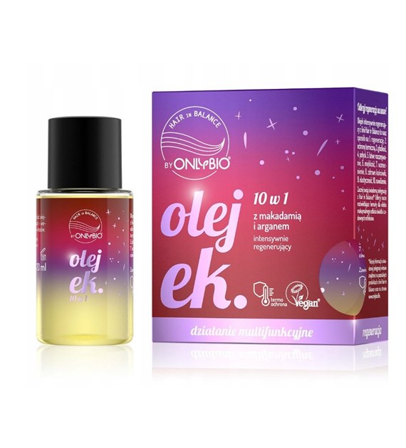 OnlyBio Hair in Balance Olejek do włosów, 10w1, renegenerujący, 20 ml 20 ml -  SUPER CENA - KOŃCÓWKA SERII U PRODUCENTA